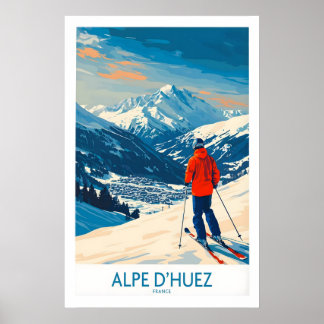 Arte de Pared Alpe dHuez Póster de Esquí 1