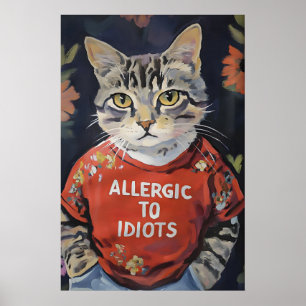 Arte de Pared Amante de Gatos Sarcástico Alérgico