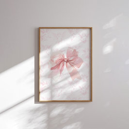 Arte de pared ángel con lazo rosa