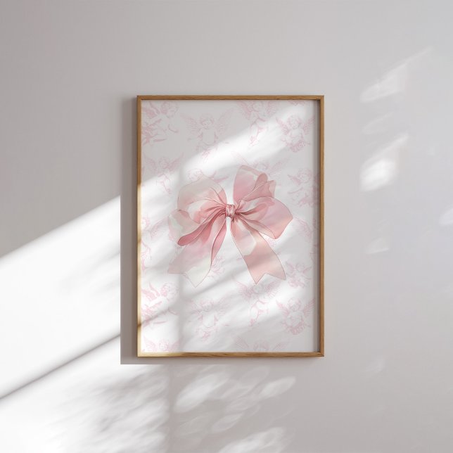 Arte de pared ángel con lazo rosa (Subido por el creador)