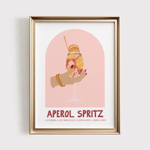 Arte de Pared Aperol Spritz, Impresión Retro de Có