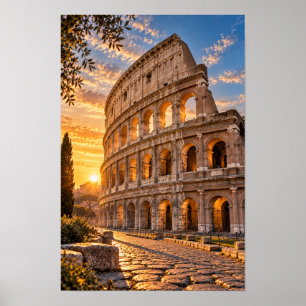 Arte de pared Atardecer Coliseo de Roma Italia