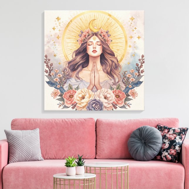 Arte de pared boho de diosa | Energía femenina div (Insitu (Sala de estar))