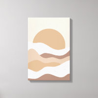 Arte de pared boho del sol beige – Póster minimali