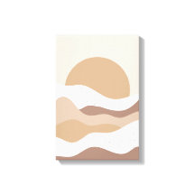 Arte de pared boho del sol beige – Póster minimali