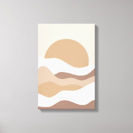 Arte de pared boho del sol beige – Póster minimali