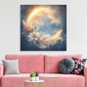 Arte de pared boho Mandala de Flor Lunar