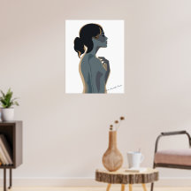 Arte de pared boho moderno elegante mujer minimali