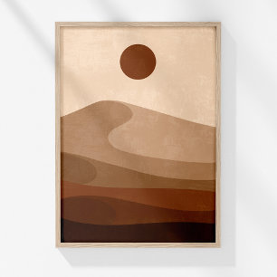 Arte de pared boho neutral paisaje desértico de te