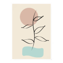 Arte de pared botánico abstracto – Arte de línea m