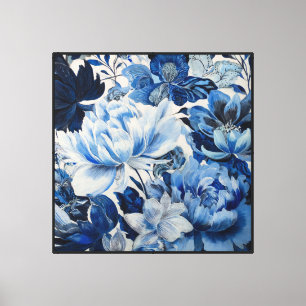 Arte de pared botánico abstracto de flor de índigo