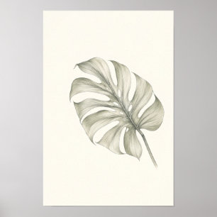Arte de pared botánico de hoja de Monstera minimal