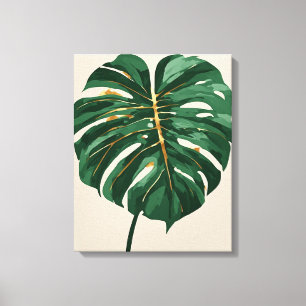 Arte de pared botánico de hoja de Monstera minimal