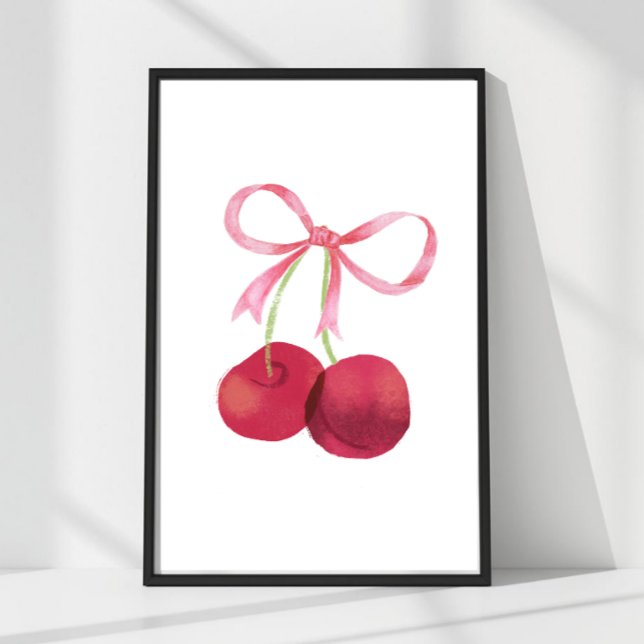 Arte de Pared Cherry & Bow – Cartel de 12x18 (Mix & match sizes: Cherry & Bow wall art in 24x36, 16x24, 12x18, 8x12 & 4x6.)