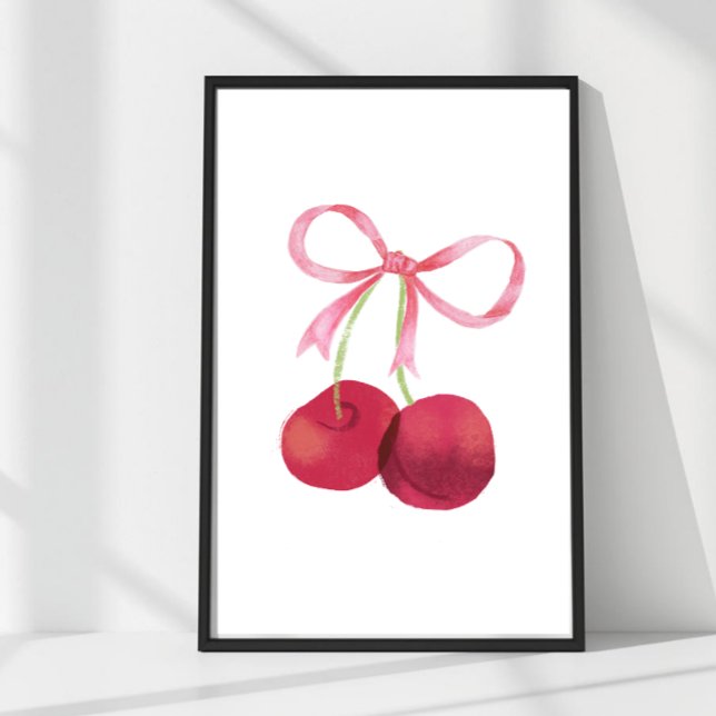 Arte de Pared Cherry & Bow – Cartel de 16x24, Guar (Mix & match sizes: Cherry & Bow wall art in 24x36, 16x24, 12x18, 8x12 & 4x6.)