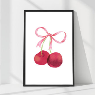 Arte de Pared Cherry & Bow – Cartel de 4x6