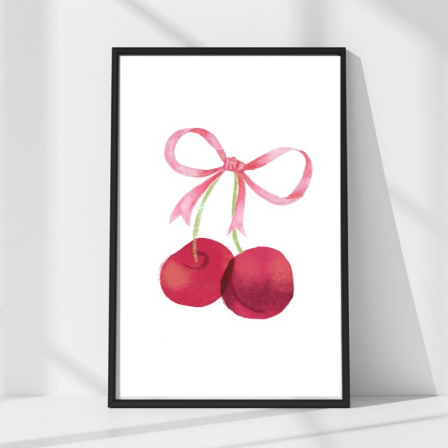 Arte de Pared Cherry & Bow – Cartel de 4x6 (Mix & match sizes: Cherry & Bow wall art in 24x36, 16x24, 12x18, 8x12 & 4x6.)