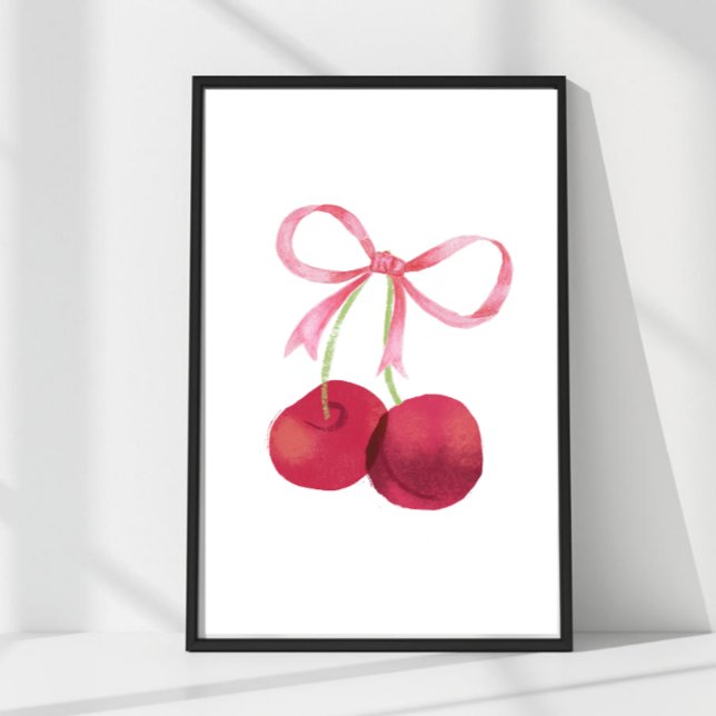Arte de Pared Cherry & Bow – Póster de 8x12 (Mix & match sizes: Cherry & Bow wall art in 24x36, 16x24, 12x18, 8x12 & 4x6.)