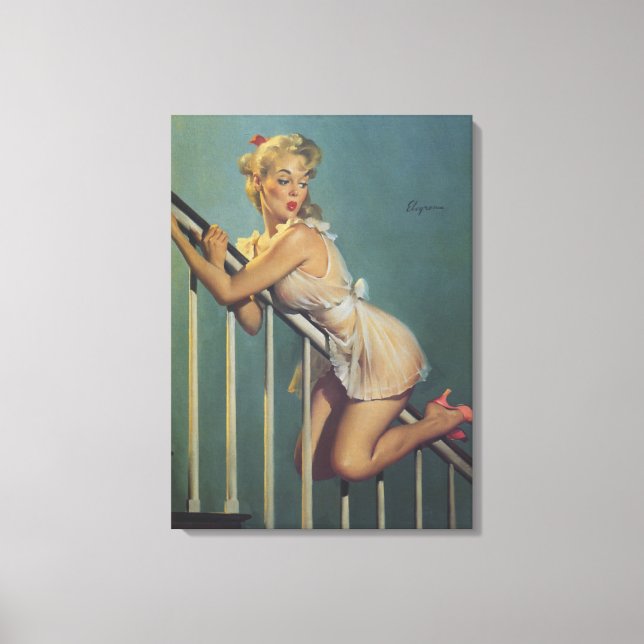Arte de pared Chica clásico de la década de 1950 (Anverso)