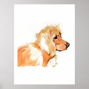 Arte de Pared Cocker Spaniel, Pintura Acuarela
