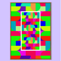 Arte de pared colorido estilo Bauhaus