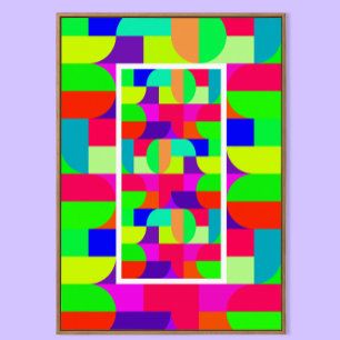 Arte de pared colorido estilo Bauhaus