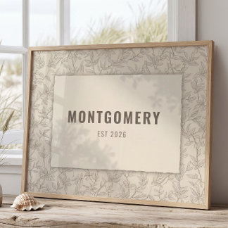 Arte de pared con apellido familiar personalizado 