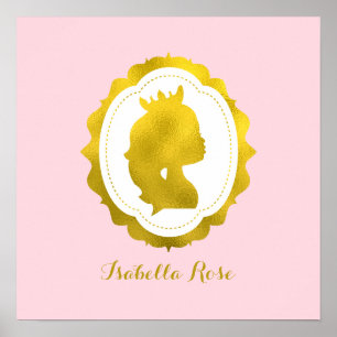 Arte de pared con cameo de niña pequeña