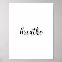 Arte de pared con cita de Breathe Script