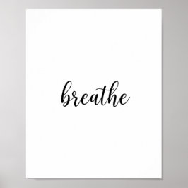 Arte de pared con cita de Breathe Script