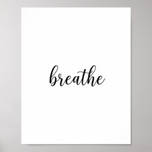 Arte de pared con cita de Breathe Script