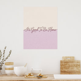 Arte de pared con cita de hogar de crema y lavanda