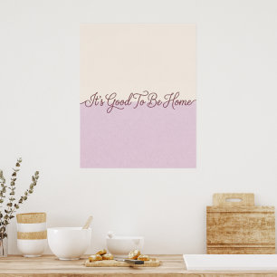 Arte de pared con cita de hogar de crema y lavanda