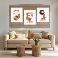 Arte de pared con corbata bolo monocromática