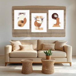 Arte de pared con corbata bolo monocromática