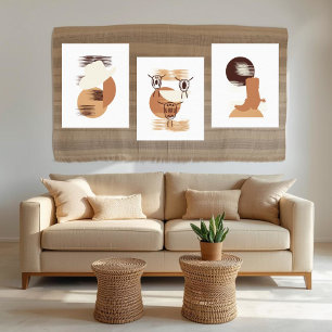 Arte de pared con corbata bolo monocromática