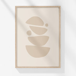 Arte de pared con formas abstractas neutras minima
