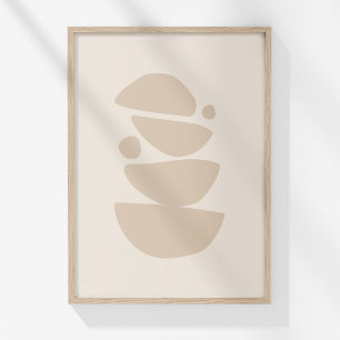 Arte de pared con formas abstractas neutras minima