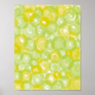 Arte de pared con patrón de burbujas verde lima am