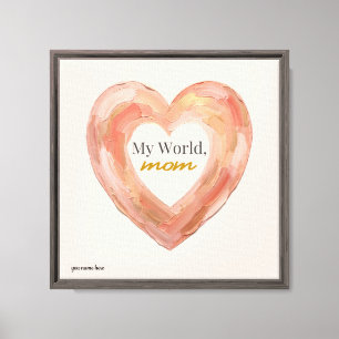 Arte de Pared con Pintura al Óleo 'Mi Mundo Mamá'