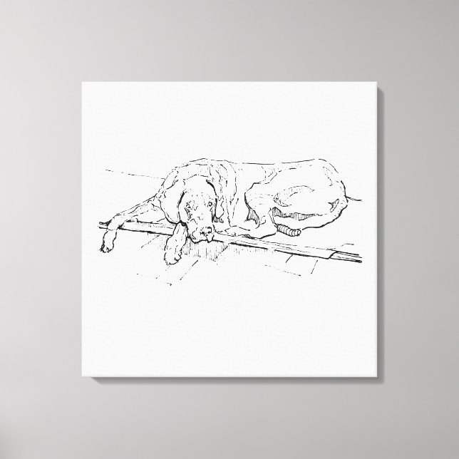 Arte de pared con tinta de Gran Danés  Dibujo line (Anverso)