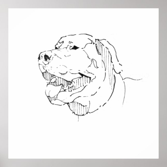 Arte de pared con tinta de Labrador Retriever (Frente)