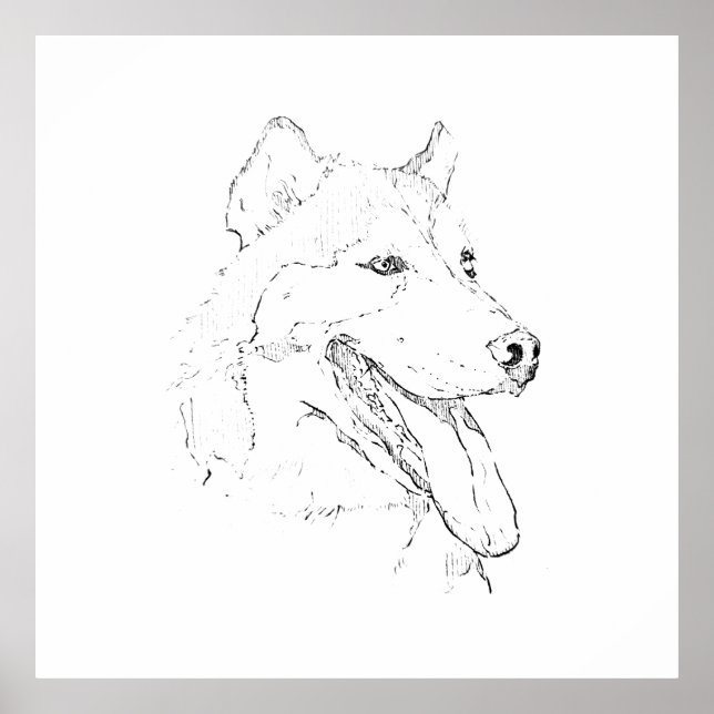 Arte de pared con tinta Husky – Dibujo lineal mini (Frente)