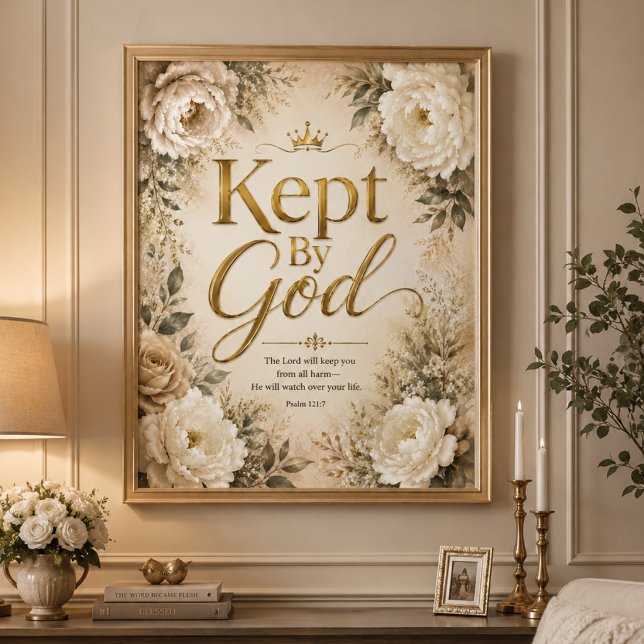 Arte de Pared con Versículo Bíblico en Oro y Blanc (Subido por el creador)