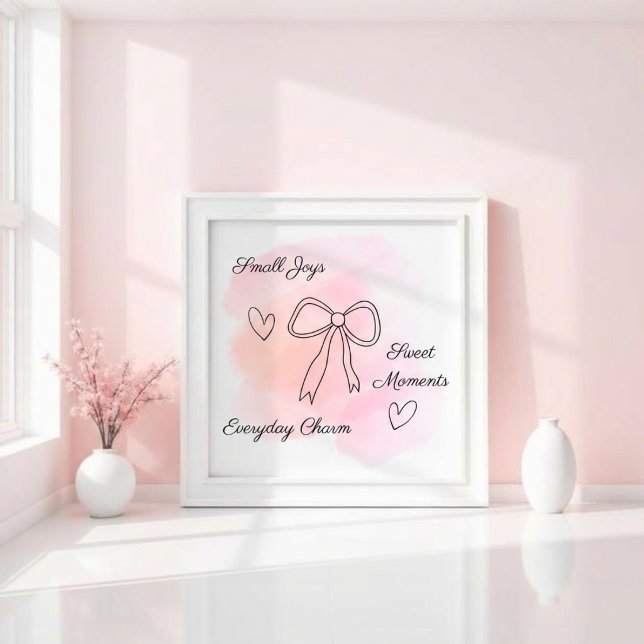 Arte de pared coquette de acuarela rosa personaliz (Subido por el creador)