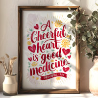 Arte de Pared Cristiano Proverbios 17:22 Un Corazó