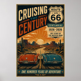 Arte de Pared Cruise Ruta 66 Centenario Camino Des