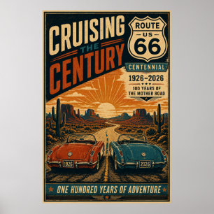 Arte de Pared Cruise Ruta 66 Centenario Camino Des