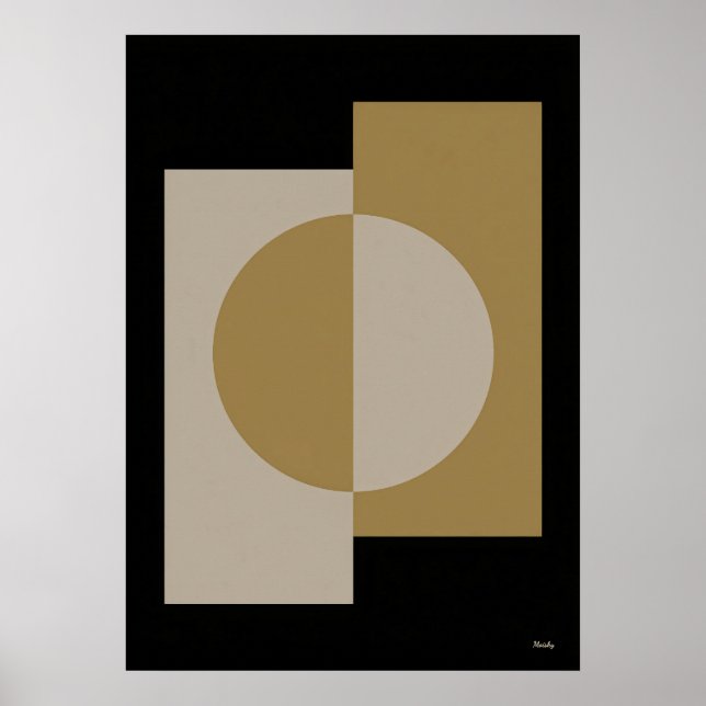 Arte de pared de alineación geométrica Japandi de  (Frente)