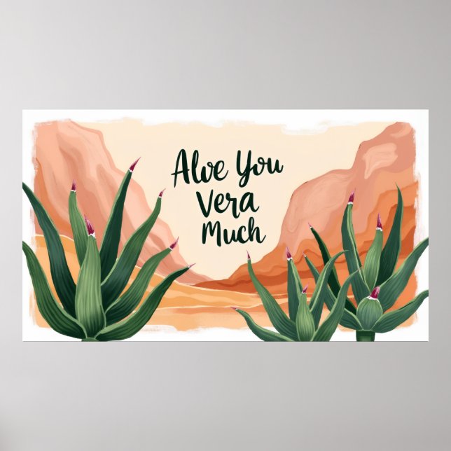 Arte de Pared de Aloe Vera Muy Divertido (Frente)